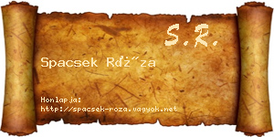 Spacsek Róza névjegykártya